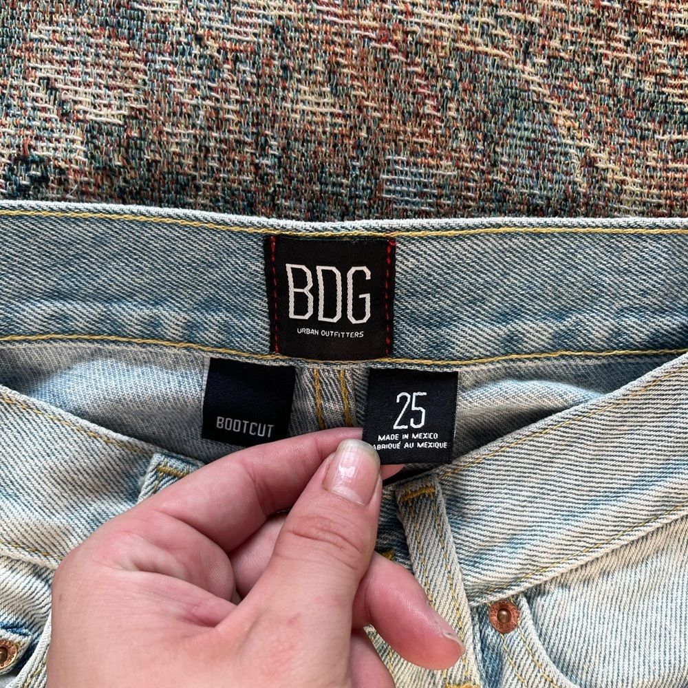 Vintage BDG Urban Outfitters High Waist Light Wash Bootcut Jeans 90s Streetwear - Picture 14 of 16